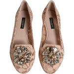 Dolce & Gabbana Dolce & Gabbana Beige Lace Crystal Ballet Flats Loafers Shoes LA12084-34 1728,67345645728,Beige,Dolce & Gabbana,EU34/US4.5,Flat Shoes - Women - Shoes,Material: 56% Viscose 39% Cotton 5% Nylon,Preowned / Defect,Shoes,Women,Women - Shoes