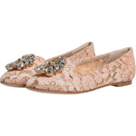 Dolce & Gabbana Dolce & Gabbana Beige Lace Crystal Ballet Flats Loafers Shoes LA12084-34 1728,67345645728,Beige,Dolce & Gabbana,EU34/US4.5,Flat Shoes - Women - Shoes,Material: 56% Viscose 39% Cotton 5% Nylon,Preowned / Defect,Shoes,Women,Women - Shoes