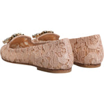 Dolce & Gabbana Dolce & Gabbana Beige Lace Crystal Ballet Flats Loafers Shoes LA12084-34 1728,67345645728,Beige,Dolce & Gabbana,EU34/US4.5,Flat Shoes - Women - Shoes,Material: 56% Viscose 39% Cotton 5% Nylon,Preowned / Defect,Shoes,Women,Women - Shoes