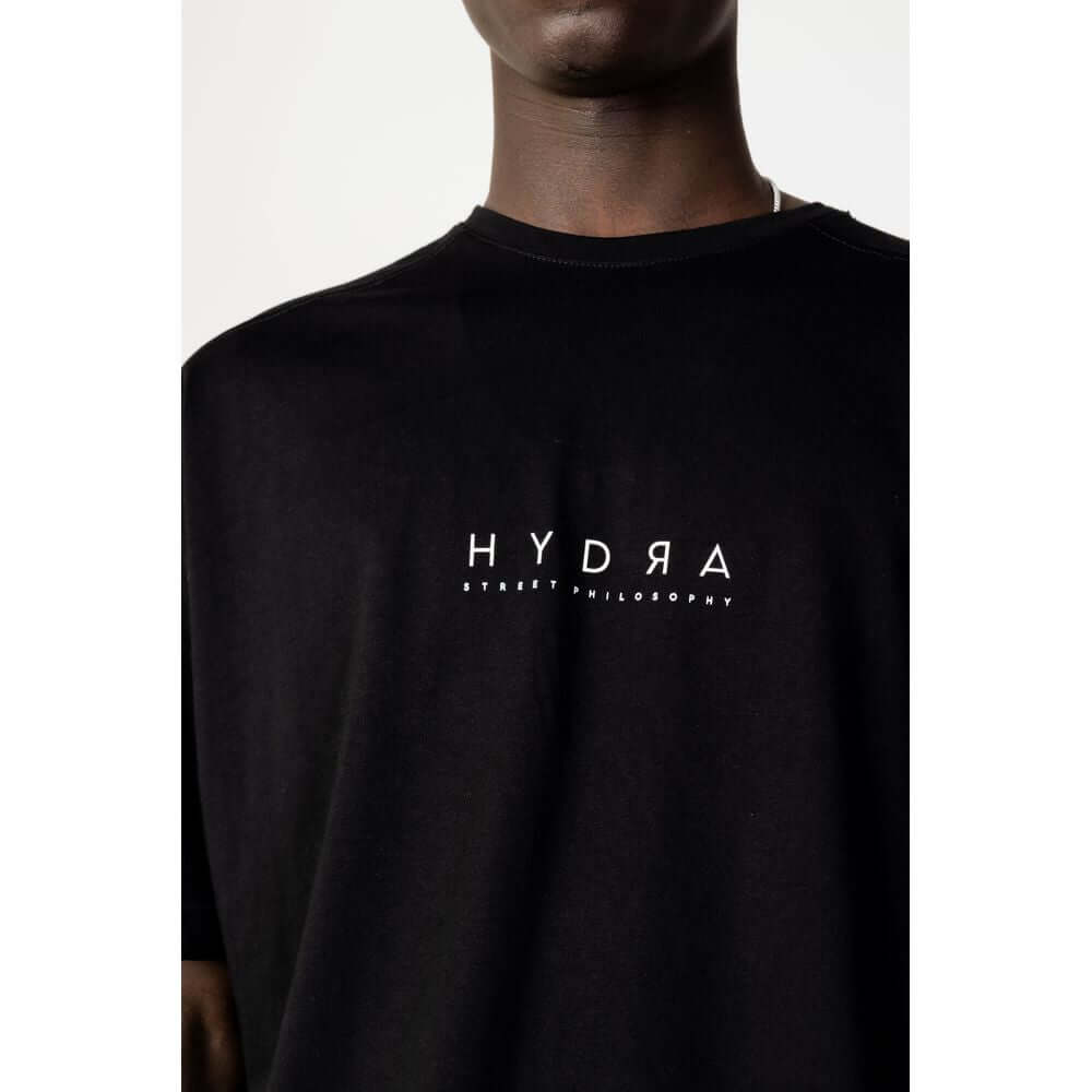 Hydra Clothing black cotton men's short sweatsuit, spring/summer collection, featuring stylish logo design.