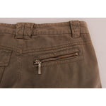 Ermanno Scervino Brown Cotton Casual Slim Fit Pants BYX1159-1
