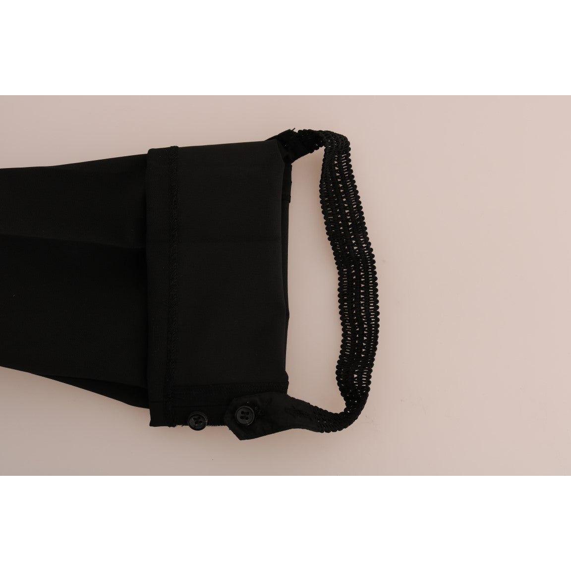 Ermanno Scervino Black Stretch Leggings Pants BYX1163-2