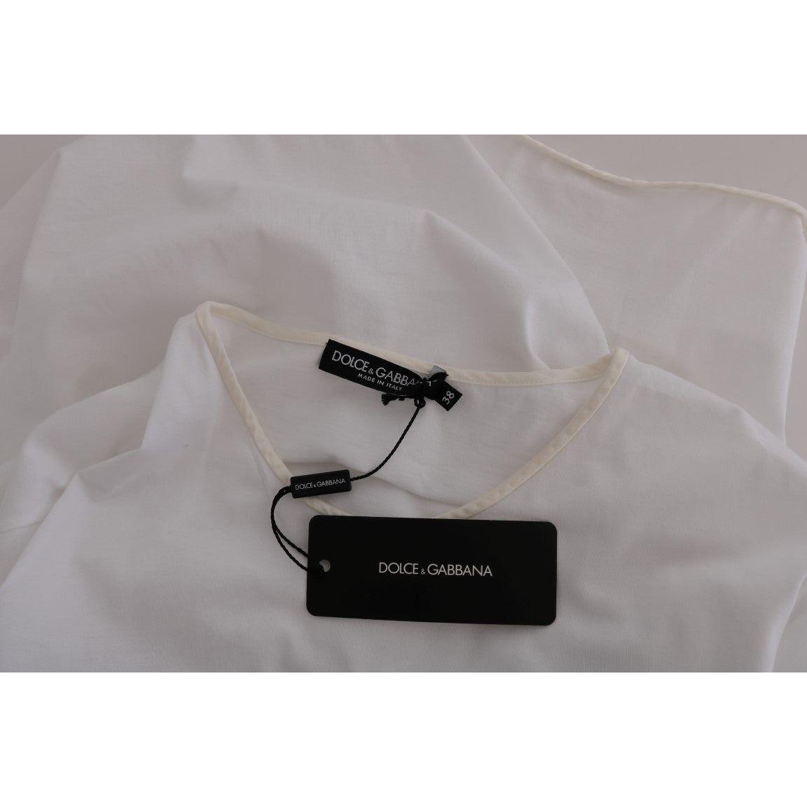 Dolce & Gabbana White Cotton Silk T-Shirt SIG50480-2
