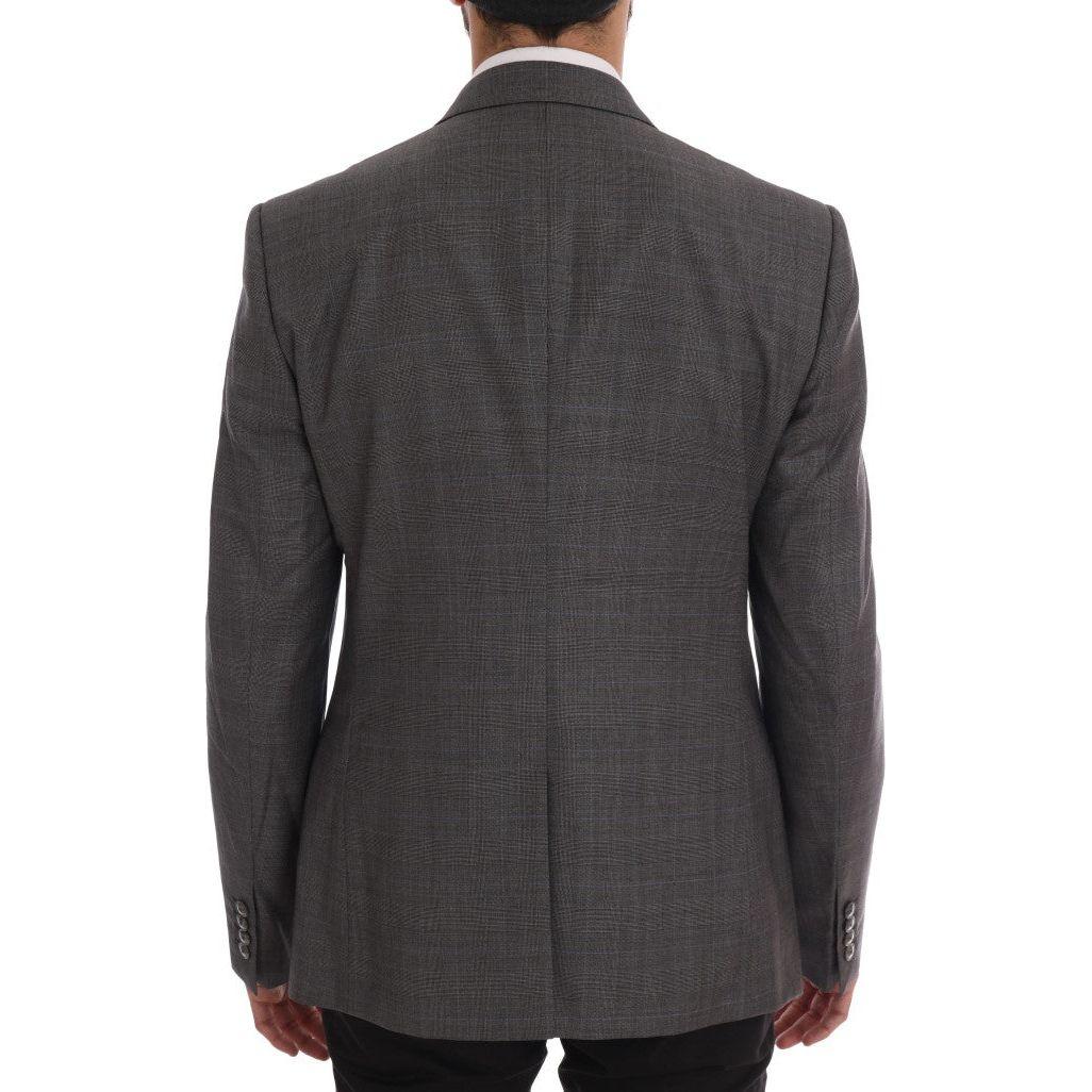 Dolce & Gabbana Sleek Gray Checkered Wool Blazer Dolce & Gabbana Dark Slate Gray