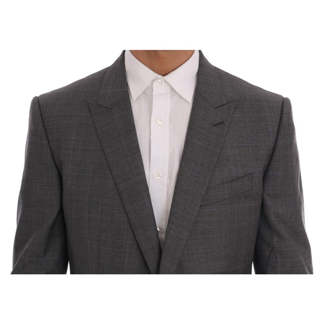 Dolce & Gabbana Sleek Gray Checkered Wool Blazer Dolce & Gabbana Dark Slate Gray