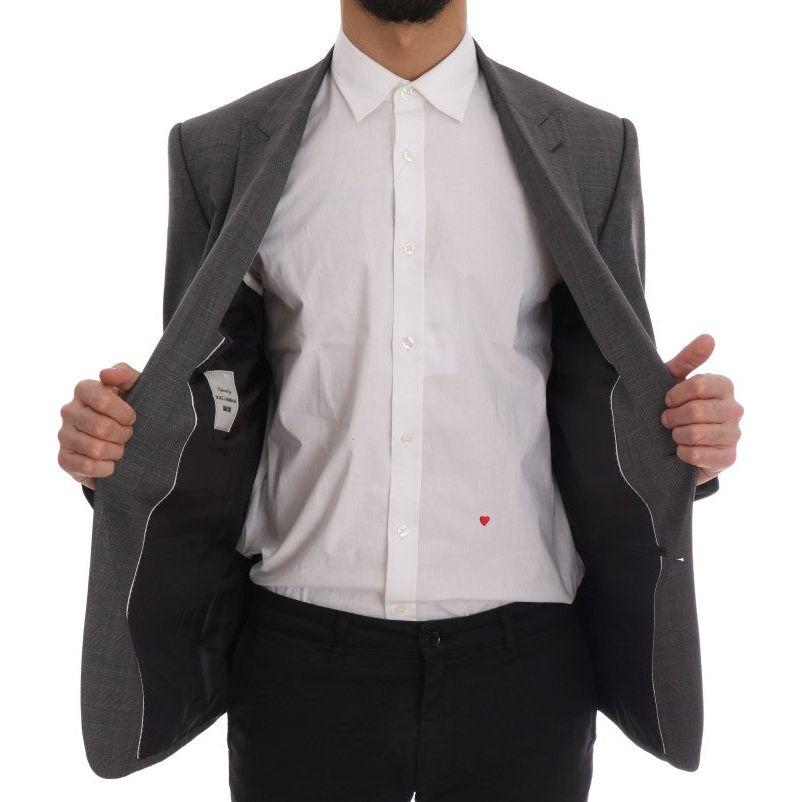 Dolce & Gabbana Sleek Gray Checkered Wool Blazer Dolce & Gabbana Gray