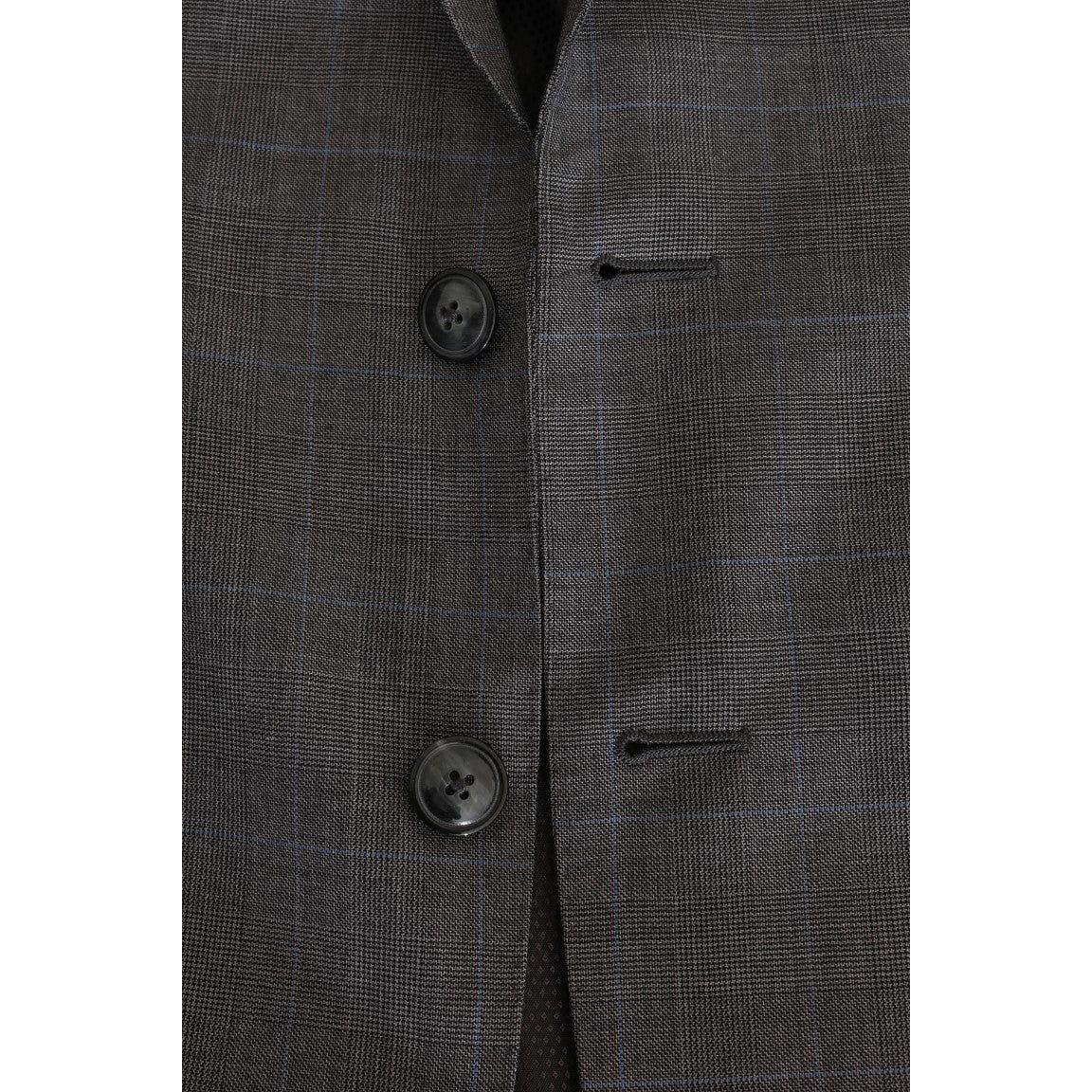 Dolce & Gabbana Sleek Gray Checkered Wool Blazer Dolce & Gabbana Dark Slate Gray