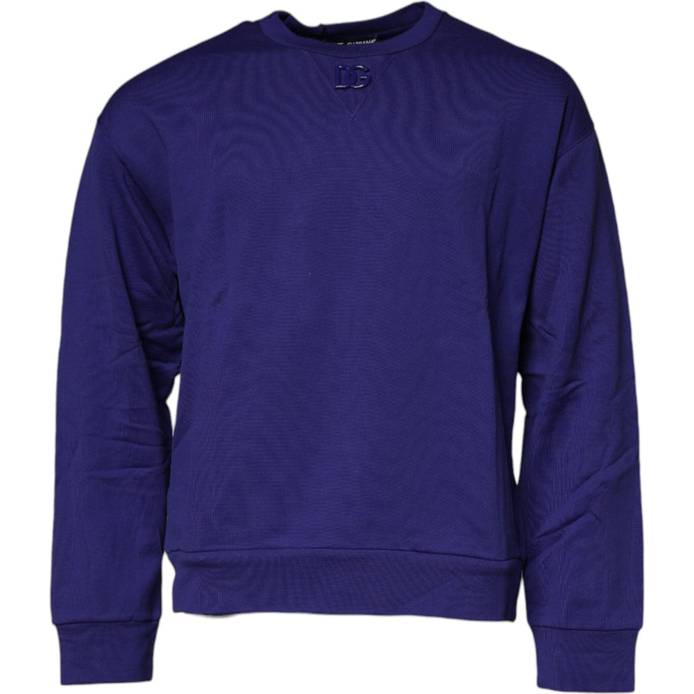 Dolce & Gabbana Dolce & Gabbana Blue Cotton Crew Neck Men Pullover Sweater TSH87489-50 1728,67345645728,Blue,Clothing,Dolce & Gabbana,IT50 | L,Material: 100% Cotton,Men,Men - Clothing,New with tags,Sweaters - Men - Clothing