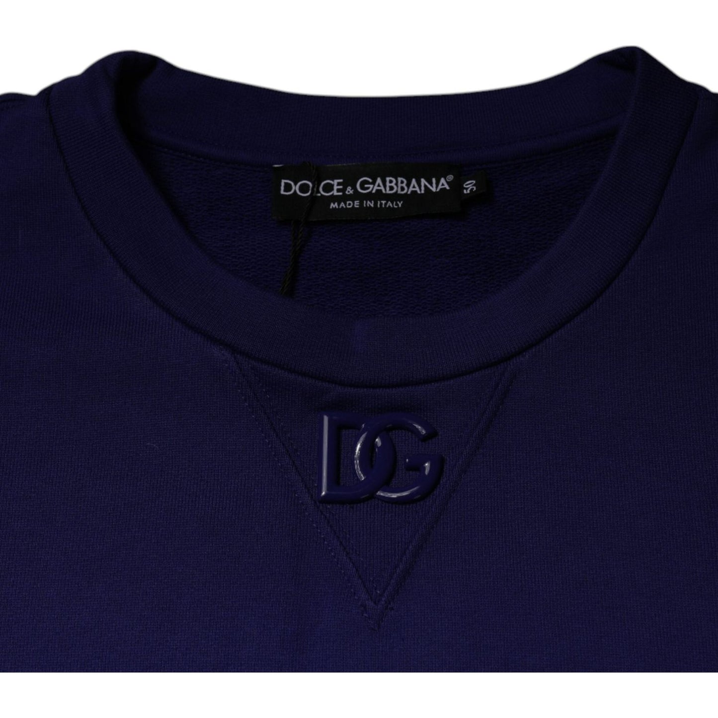 Dolce & Gabbana Dolce & Gabbana Blue Cotton Crew Neck Men Pullover Sweater TSH87489-50 1728,67345645728,Blue,Clothing,Dolce & Gabbana,IT50 | L,Material: 100% Cotton,Men,Men - Clothing,New with tags,Sweaters - Men - Clothing