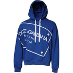 Dolce & Gabbana Dolce & Gabbana Blue Logo Print Hooded Sweatshirt Sweater TSH87530-52 1728,67345645728,Blue,Clothing,Dolce & Gabbana,IT52 | XL,Material: 100% Cotton,Men,Men - Clothing,New with tags,Sweaters - Men - Clothing