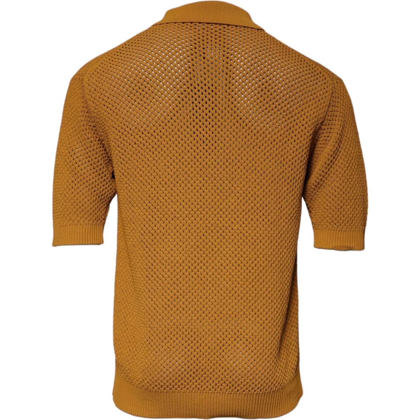 Dolce & Gabbana Dolce & Gabbana Brown Perforated Collared Short Sleeves T-shirt TSH87570-48 1728,67345645728,Brown,Clothing,Dolce & Gabbana,IT48 | M,Material: 65% Cotton 35% Nylon,Men,Men - Clothing,Preowned / Defect,T-Shirts - Men - Clothing