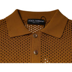 Dolce & Gabbana Dolce & Gabbana Brown Perforated Collared Short Sleeves T-shirt TSH87570-48 1728,67345645728,Brown,Clothing,Dolce & Gabbana,IT48 | M,Material: 65% Cotton 35% Nylon,Men,Men - Clothing,Preowned / Defect,T-Shirts - Men - Clothing