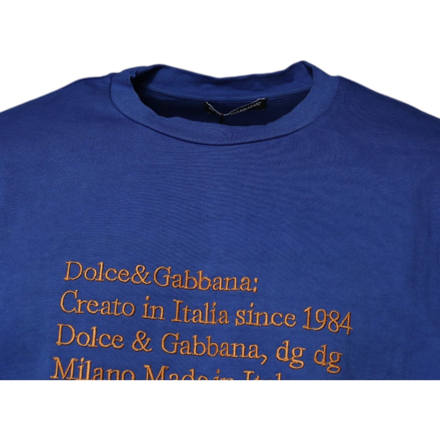 Dolce & Gabbana Dolce & Gabbana Blue Graphic Print Cotton Crew Neck T-shirt TSH87517-48 1728,67345645728,Blue,Clothing,Dolce & Gabbana,IT48 | M,IT52 | XL,Material: 100% Cotton,Men,Men - Clothing,New with tags,T-Shirts - Men - Clothing