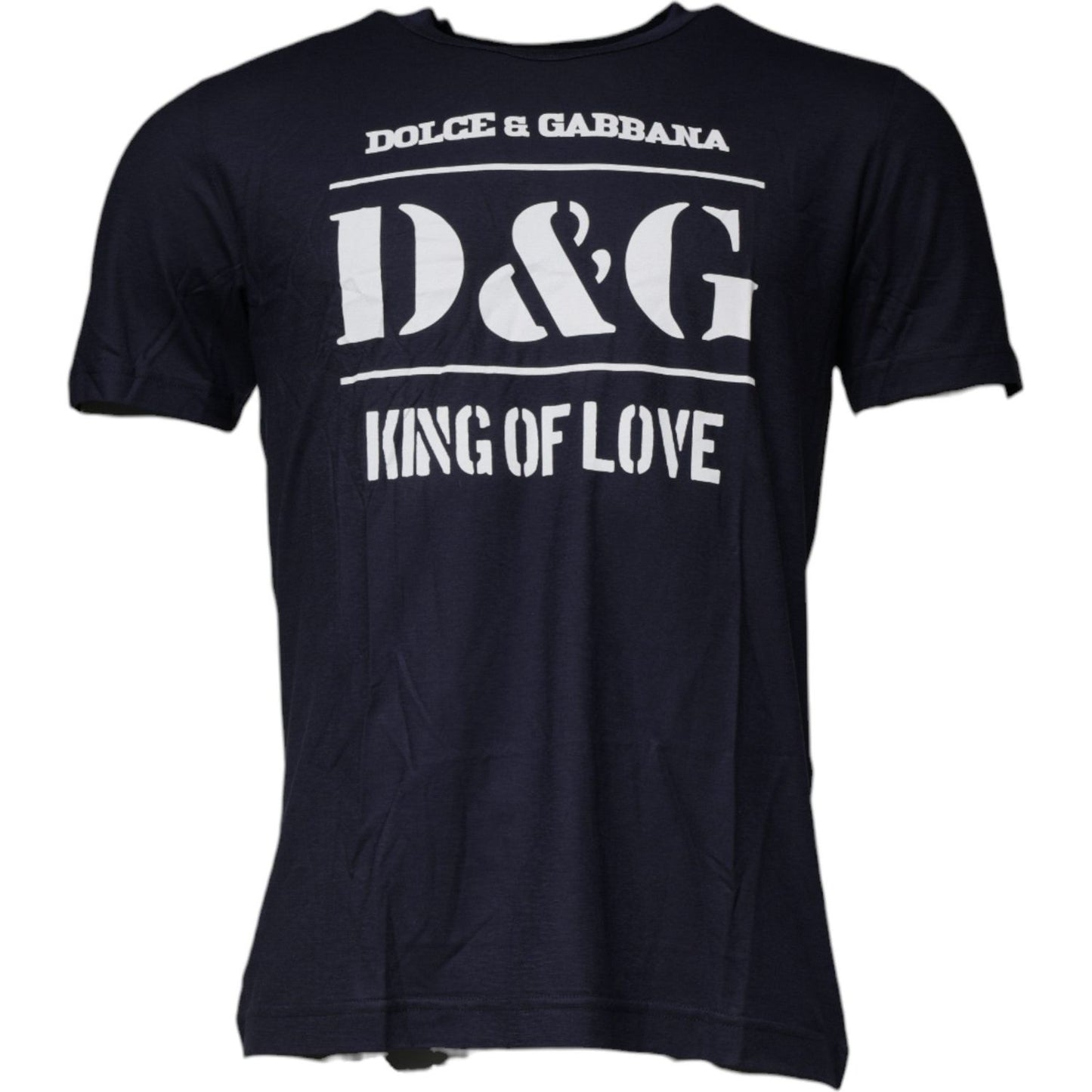 Dolce & Gabbana Dolce & Gabbana Blue D&G King Of Love Cotton Crew Neck T-shirt TSH87539-50 1728,67345645728,Blue,Clothing,Dolce & Gabbana,IT50 | L,Material: 100% Cotton,Men,Men - Clothing,New with tags,T-Shirts - Men - Clothing