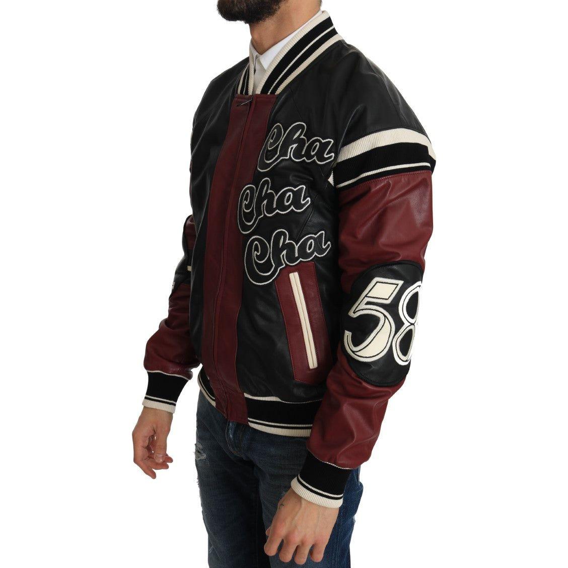 Dolce & Gabbana Exquisite Sheepskin Leather Bomber Jacket MAN COATS & JACKETS Dolce & Gabbana Black
