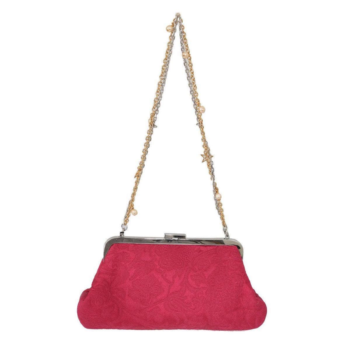 Dolce & Gabbana Elegant Evening Party Clutch in Pink Dolce & Gabbana Maroon