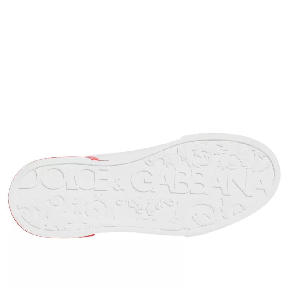 Dolce & Gabbana White Red Portofino Low Top Sneakers Shoes Dolce & Gabbana Lavender