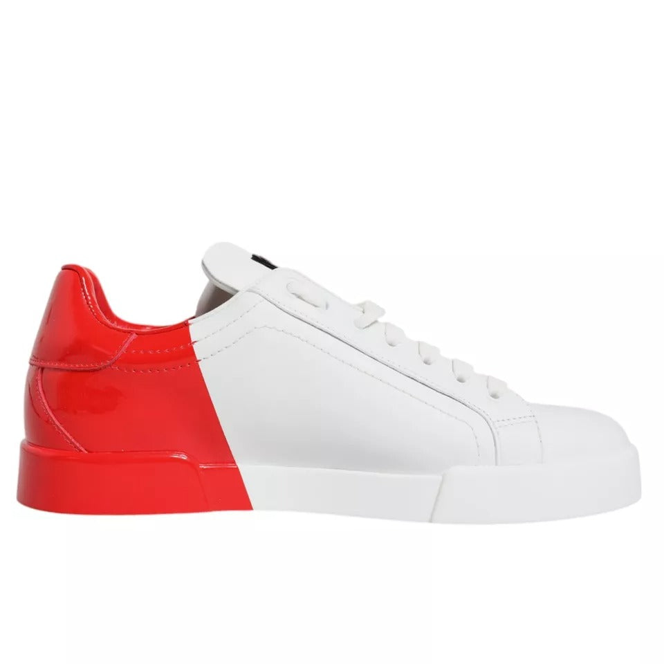 Dolce & Gabbana White Red Portofino Low Top Sneakers Shoes Dolce & Gabbana Lavender