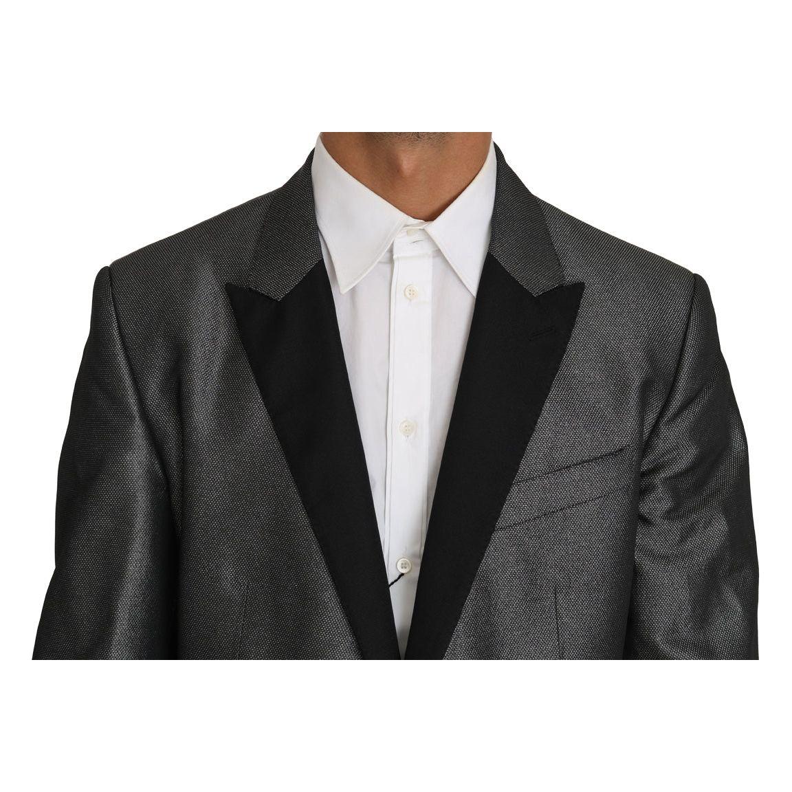 Dolce & Gabbana Elegant Gray Patterned Martini Suit Dolce & Gabbana Dark Slate Gray