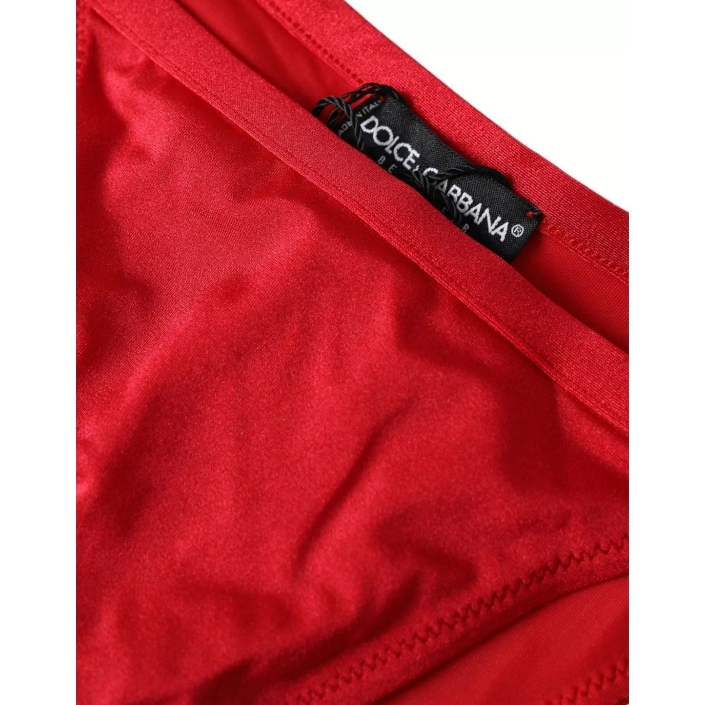 Dolce & Gabbana Red Nylon Stretch Beachwear Swimwear Bottom Bikini Dolce & Gabbana Firebrick