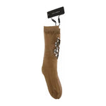 Dolce & Gabbana Gold Stretch Floral Clear Crystal Stocking Socks