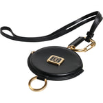 Dolce & Gabbana Black Round Leather DG Logo Coin Purse Lanyard Wallet