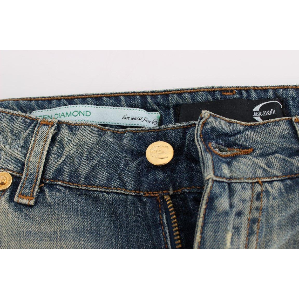 Cavalli Blue Cotton Low Waist Jeans SIG18152-1