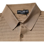 Dolce & Gabbana Brown Collared Short Sleeves Polo T-shirt