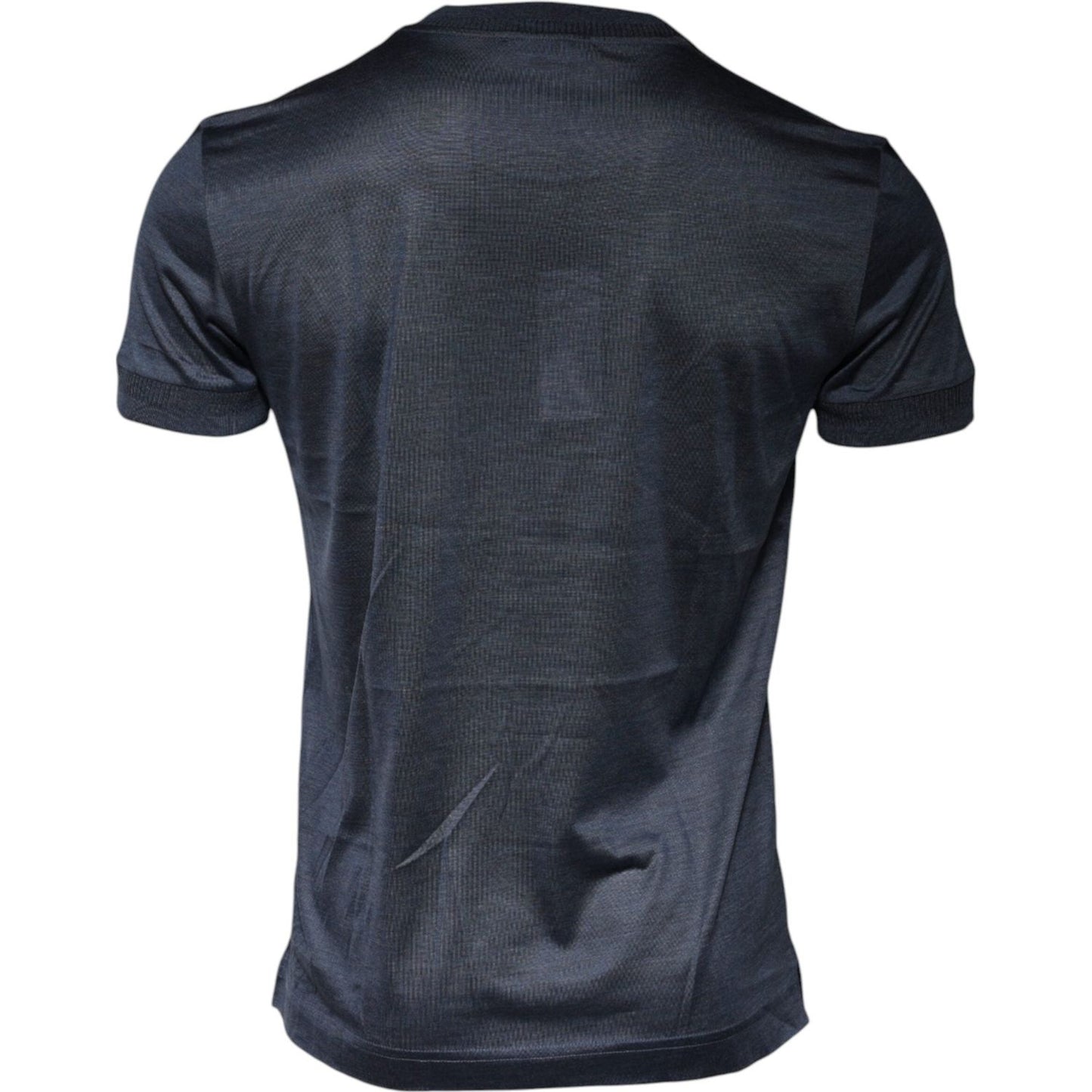 Dolce & Gabbana Blue Silk Crew Neck Short Sleeves T-shirt Dolce & Gabbana Dark Slate Gray