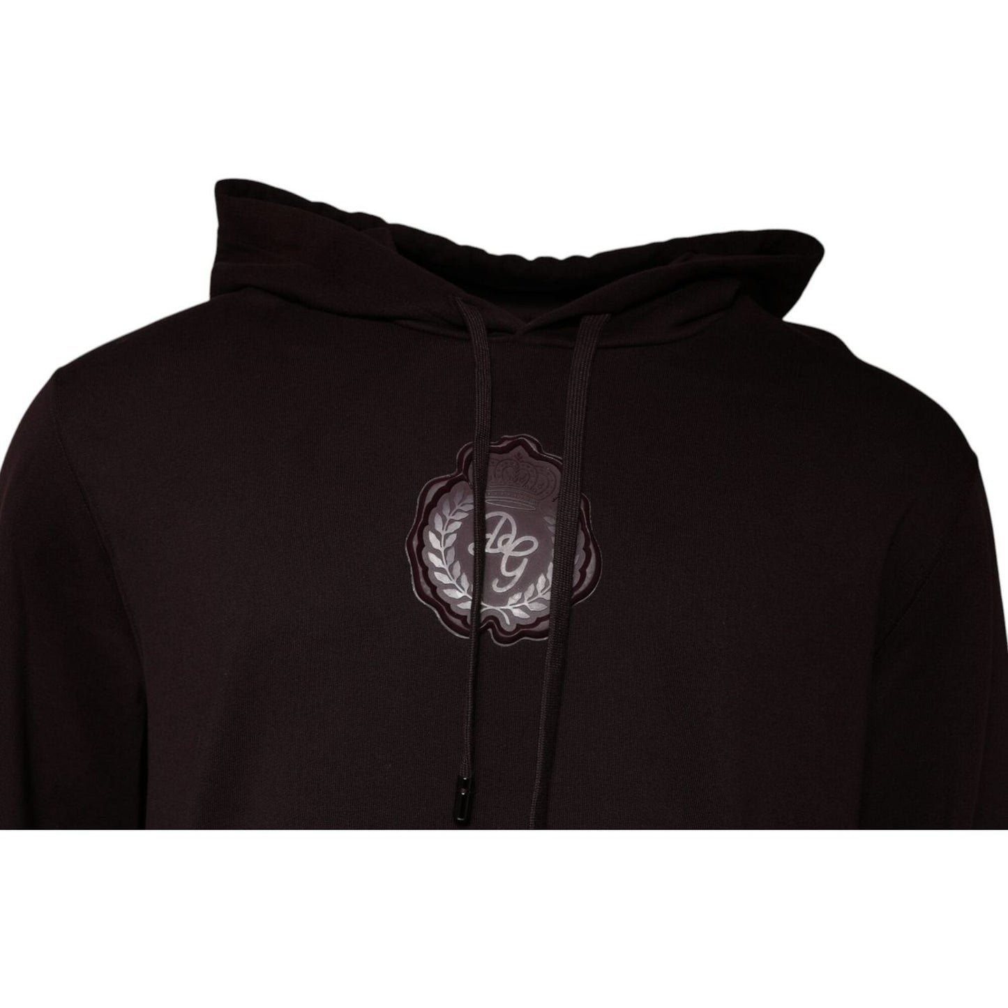 Dolce & Gabbana Brown Cotton Hooded Men Sweatshirt Sweater