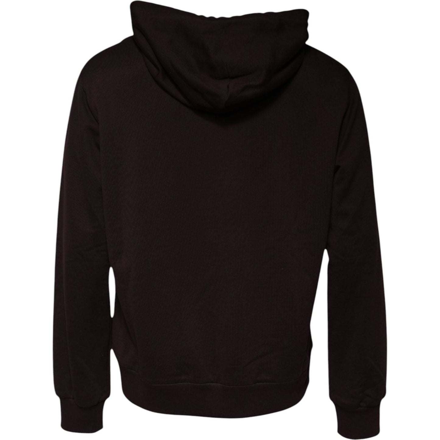 Dolce & Gabbana Brown Cotton Hooded Men Sweatshirt Sweater