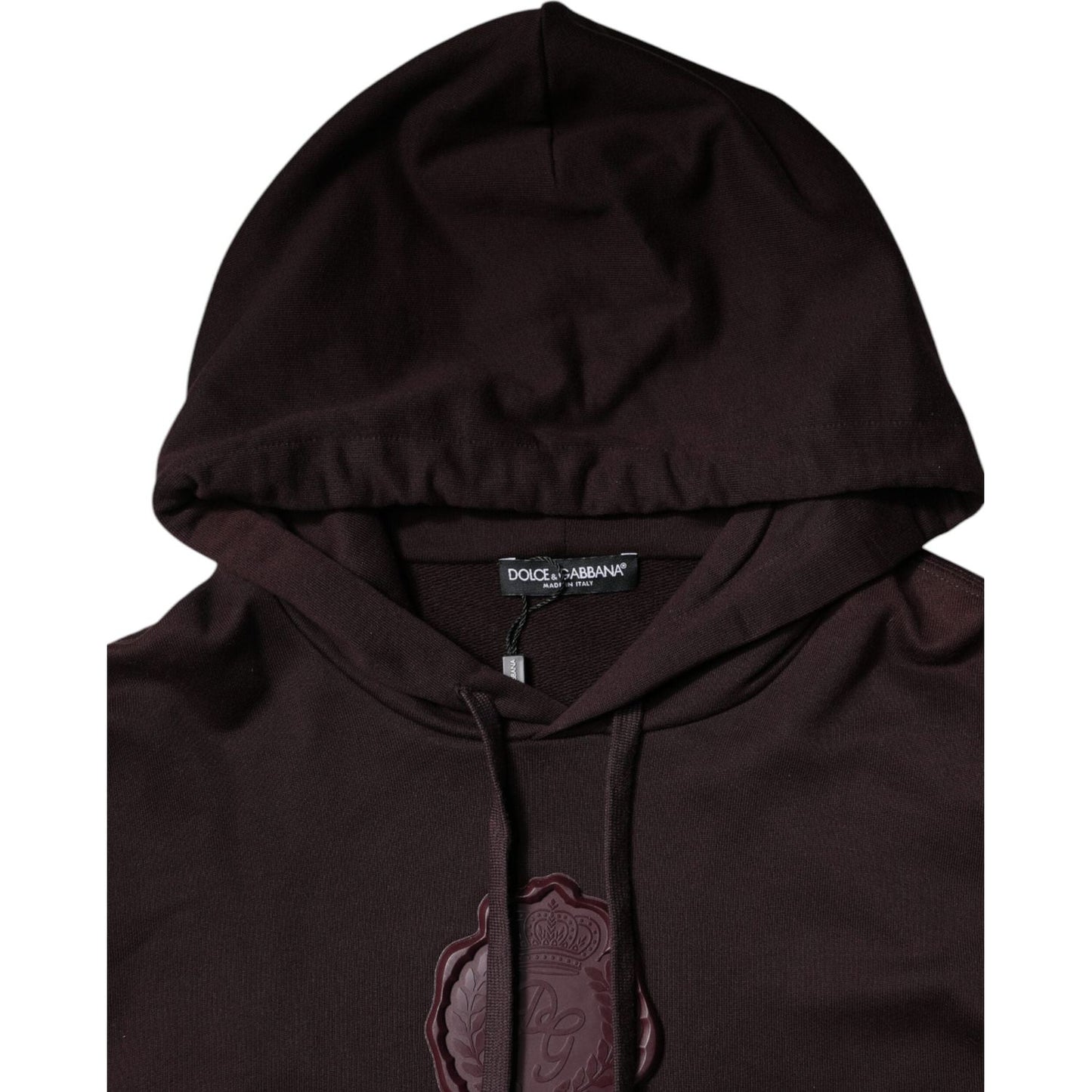 Dolce & Gabbana Brown Cotton Hooded Men Sweatshirt Sweater