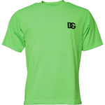 Dolce & Gabbana Green Logo Polyester Crew Neck T-shirt