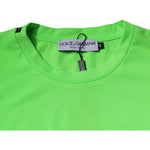 Dolce & Gabbana Green Logo Polyester Crew Neck T-shirt
