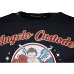 Dolce & Gabbana Blue Cotton Angel Print Short Sleeves T-shirt
