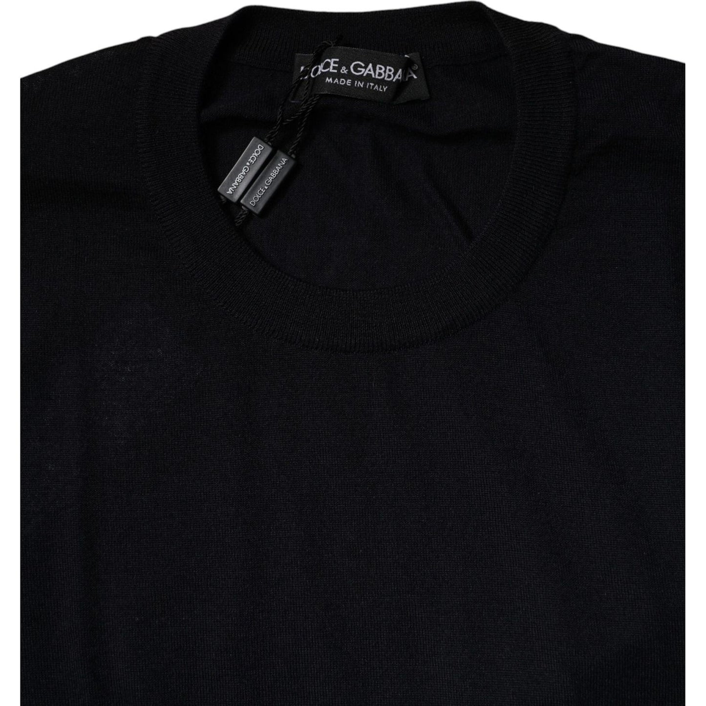 Dolce & Gabbana Blue Cashmere Crew Neck Pullover Sweater