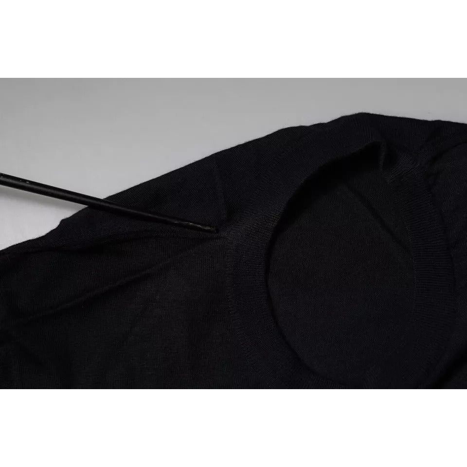 Dolce & Gabbana Blue Cashmere Crew Neck Pullover Sweater
