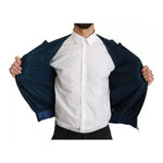 Dolce & Gabbana Blue Zipper Hooded DG Sport Sweater