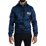Dolce & Gabbana Blue Zipper Hooded DG Sport Sweater
