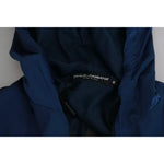 Dolce & Gabbana Blue Zipper Hooded DG Sport Sweater