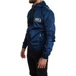 Dolce & Gabbana Blue Zipper Hooded DG Sport Sweater