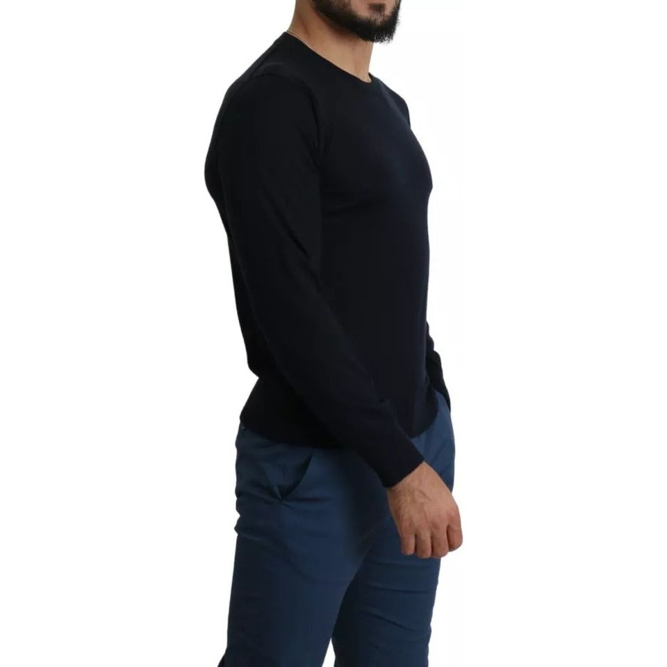 Dolce & Gabbana Black Cashmere Crew Neck Sweatshirt Sweater