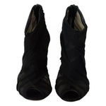 Dolce & Gabbana Black Tulle Ankle Boots Stiletto Heels Shoes