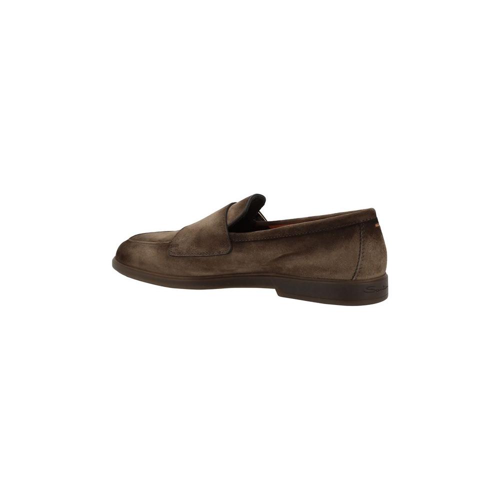 Santoni Leather Loafers Santoni Dark Slate Gray