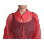 Dolce & Gabbana Pink Silk Organza Belted Coat Jacket