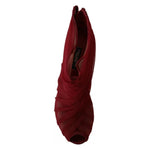 Dolce & Gabbana Red Tulle Ankle Boots Stiletto Heels Shoes
