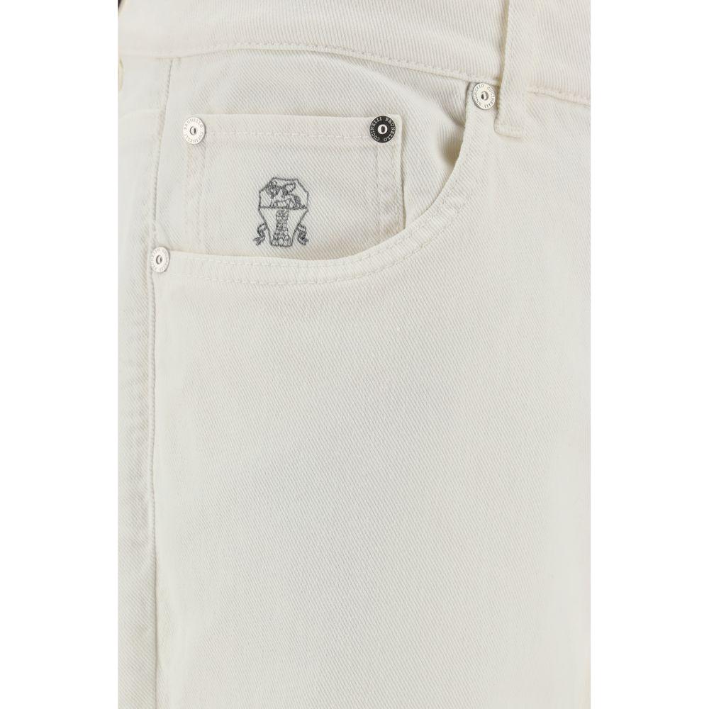 Brunello Cucinelli Jeans with turn-up hem Brunello Cucinelli Light Gray