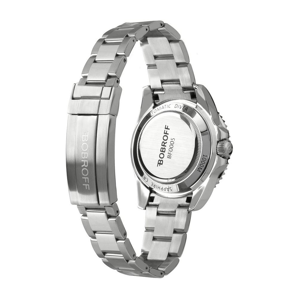 Bobroff Silver Stainless Steel Watch Bobroff Gray