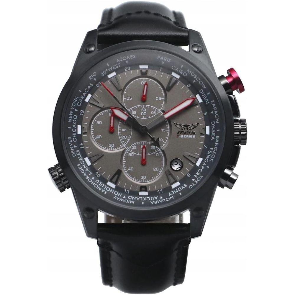 Aviator Brown Leather Watch Aviator Dark Slate Gray