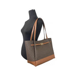Michael Kors Reed Large Belted Tote Shoulder Bag Purse Brown